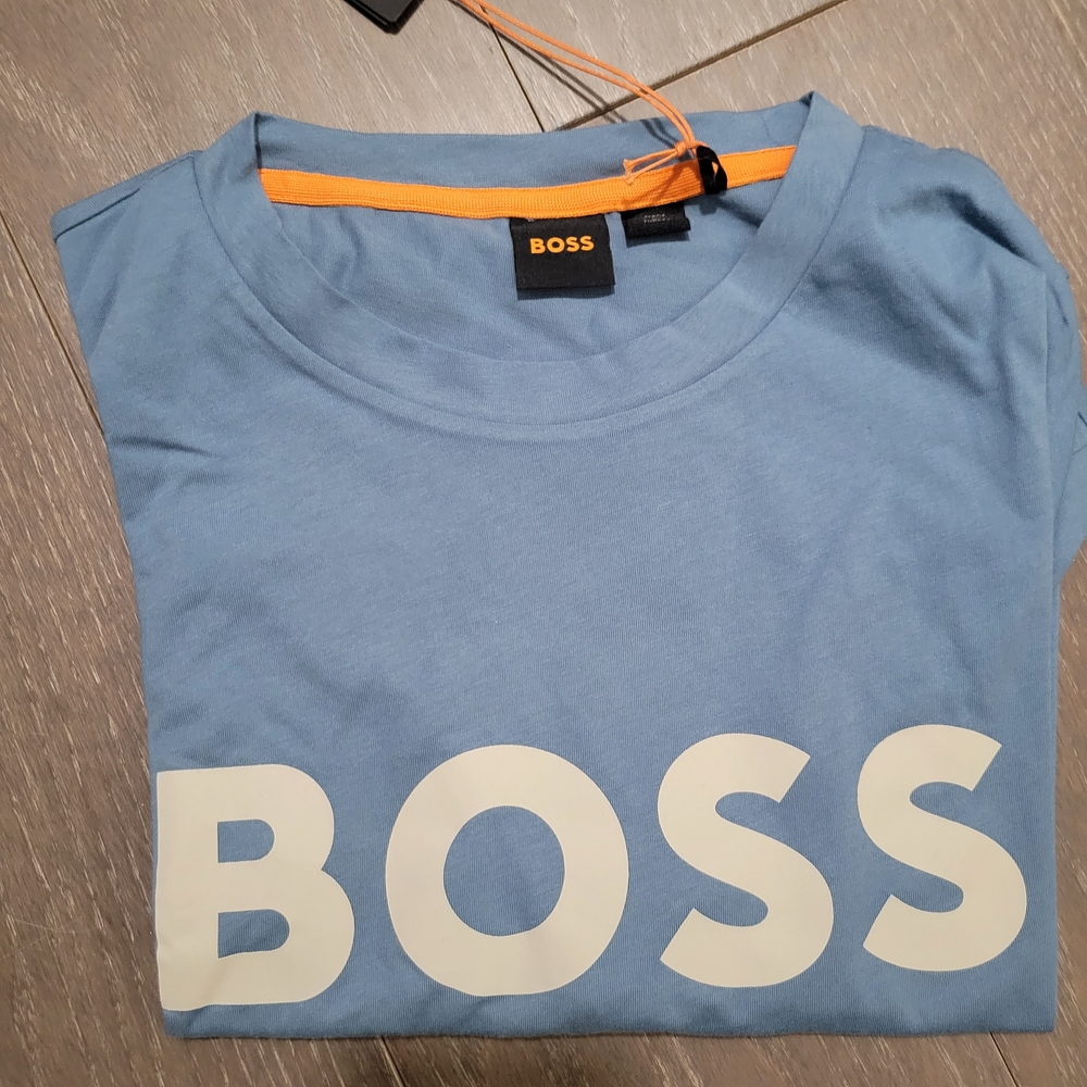 Hugo Boss Light Blue Cotton Logo Crewneck T-shirt XL